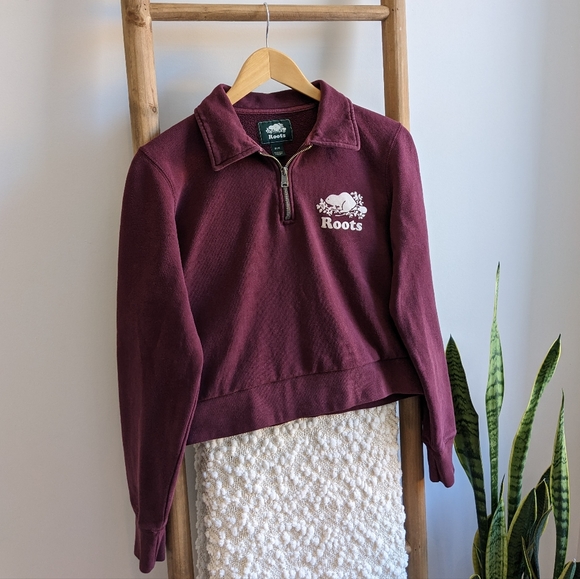 Roots Custom Cropped Quarter Zip Sweater - Picture 3 of 11